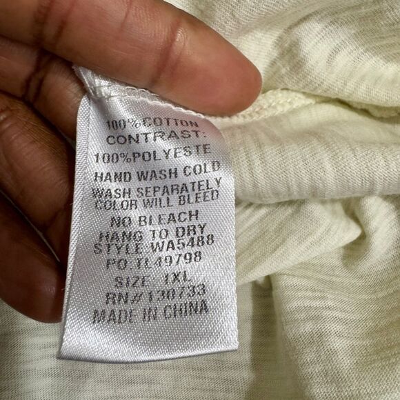 Umgee Plus Size Mixed Media Sheer Print 3/4 Sleeve Top size 1X Boho Western Fall - Picture 9 of 9